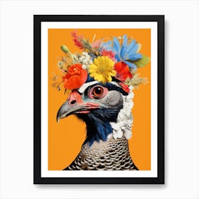 Bird With A Flower Crown Pheasant 1 Art Print