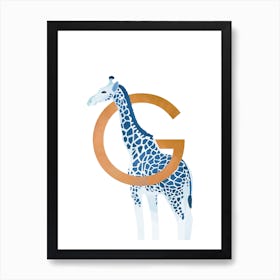 G Giraffe Art Print