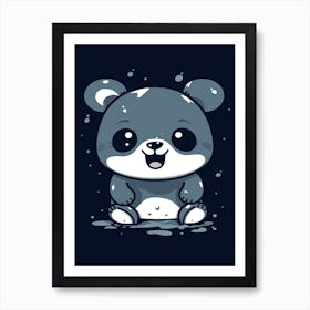 Baby Panda Minimalistic Illustration 4 Art Print