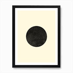 Minimal Full Moon Phase In Beige Art Print