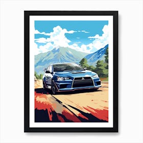 A Mitsubishi Lancer Evolution In The The Great Alpine Road Australia 1 Art Print