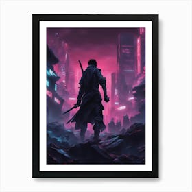 Outcast of Synthopolis City Art Print