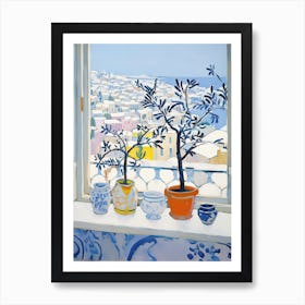 The Windowsill Of Dubrovnik   Croatia Snow Inspired By Matisse 3 Art Print