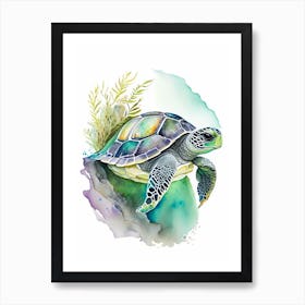 Nesting Sea Turtle, Sea Turtle Watercolour 1 Art Print