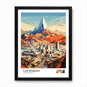 Los Angeles, Us, Geometric Illustration 1 Poster Art Print