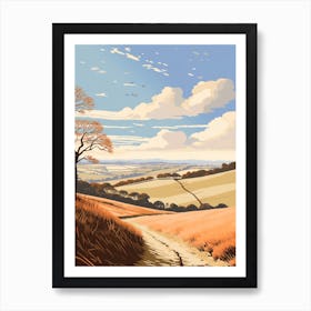 The South Downs Way England 3 Hiking Trail Landscape Art Print