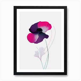 Anemone Floral Minimal Line Drawing 4 Flower Art Print