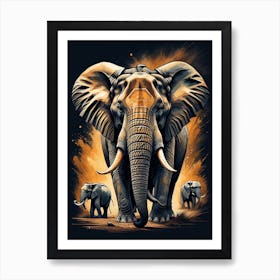 Elephants Art Print