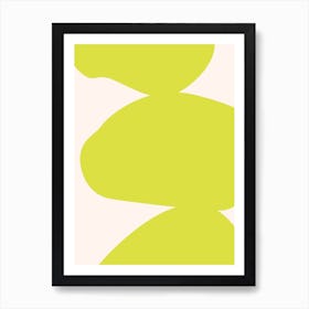 Abstract Bauhaus Shapes 2 Lime Art Print