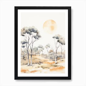 Watercolour Of Great Otway National Park   Victoria Australia 3 Art Print