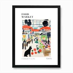 The Food Market In Tokyo 1 Illustration Poster Art Print