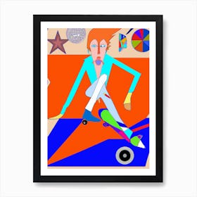 Disco Dancing Bowie Art Print