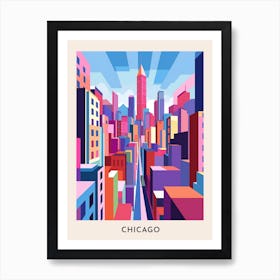 Chicago Colourful Travel Poster 4 Art Print