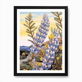 Bluebonnet 2 Flower Painting Art Print