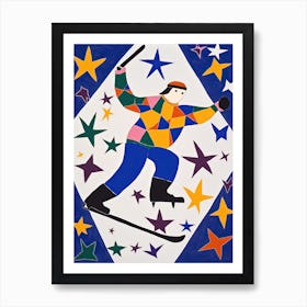 Figure Skating In The Style Of Matisse 1 Art Print