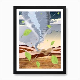 Tornado In The Field Art Print