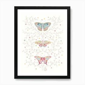 Graceful Flutter [white] Art Print