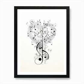 Musical Note Hearts 1 Art Print