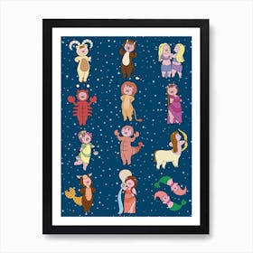 Zodiac Pigs Art Print