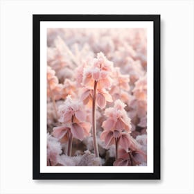 Frosty Botanical Coral Bells Art Print