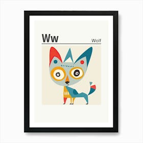 Animals Alphabet Wolf 2 Art Print