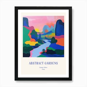 Colourful Gardens Summer Palace China 1 Blue Poster Art Print