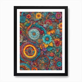 Colorful Flowers 4 Art Print