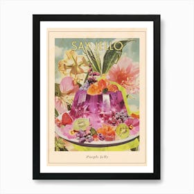 Purple Jelly Retro Dessert Collage 2 Poster Art Print