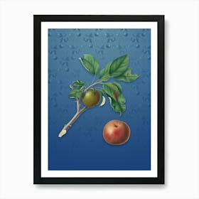 Vintage Apple Botanical on Bahama Blue Pattern n.1446 Art Print