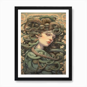 Medusa Art Nouveau 2 Art Print