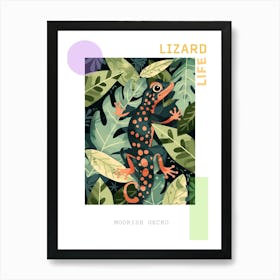 Forest Green Moorish Gecko Abstract Modern Illustration 1 Poster Art Print