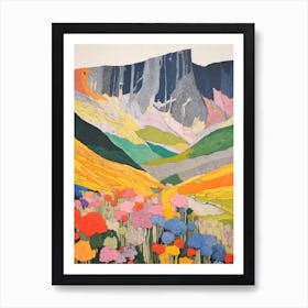 Cadair Idris Wales 2 Colourful Mountain Illustration Art Print