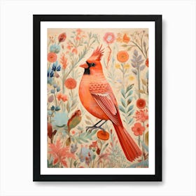 Cardinal 2 Detailed Bird Painting Art Print