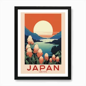 Lake Toya, Visit Japan Vintage Travel Art 1 Art Print