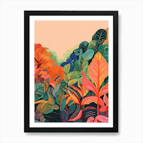 Boho Plant Painting Croton 4 Art Print