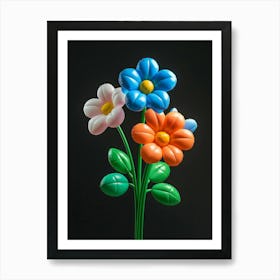 Bright Inflatable Flowers Forget Me Not 1 Art Print