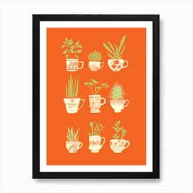 Teacup Succulents Art Print