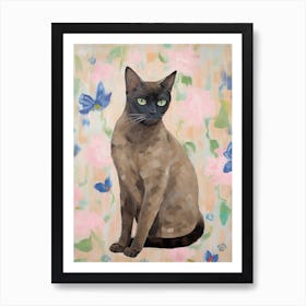 A Burmese Cat Painting, Impressionist Painting 1 Art Print