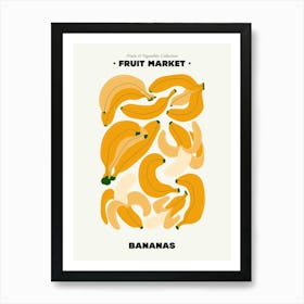 The Fruit Market Bananas Illustration Maximalist Art Print