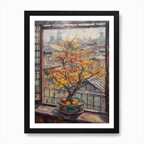 Window View Of Tokyo In The Style Of Impressionism 4 Art Print