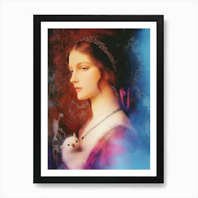 Lady With A Cat Art Print