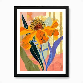 Colourful Flower Illustration Marigold 3 Art Print