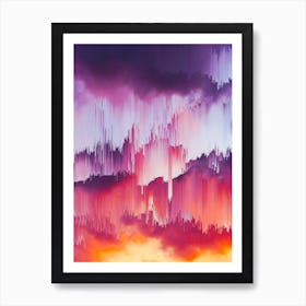 Colorful Abstract Glitch Sky (3) Art Print