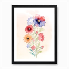 Watercolor Flowers 4 Art Print