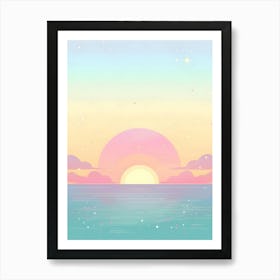 Sunset Over The Ocean Affiche