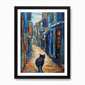 Painting Of Buenos Aires With A Cat In The Style Of Expressionism 3 Art Print