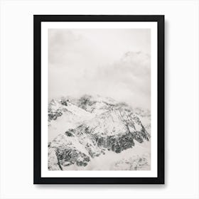 Winter Blizzard Mountain Art Print