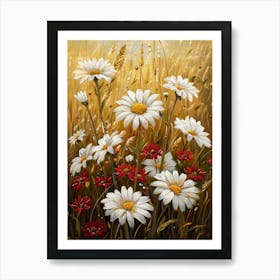 Daisies In The Field Art Print