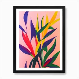 Bird Of Paradise 3 Colourful Illustration Plant Art Print