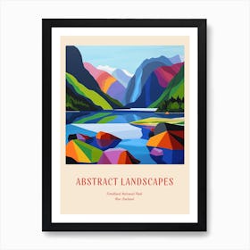 Colourful Abstract Fiordland National Park New Zealand 4 Poster Art Print